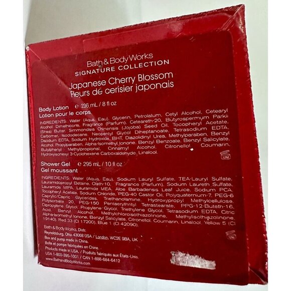 BATH & BODY WORKS JAPANESE CHERRY BLOSSOM 2 PC Gift Set Lotion & SHOWER GEL NEW - Picture 7 of 7